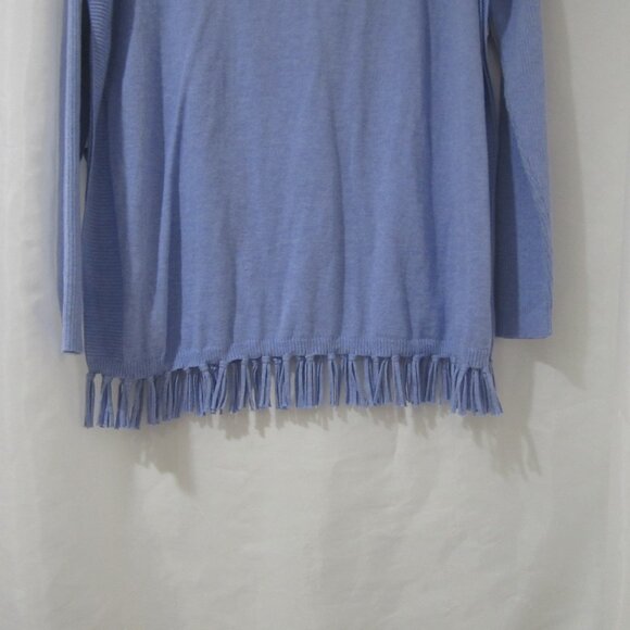 Lilly Pulitzer S Ramona Fringe Sweater Periwinkle Purple - Picture 9 of 9